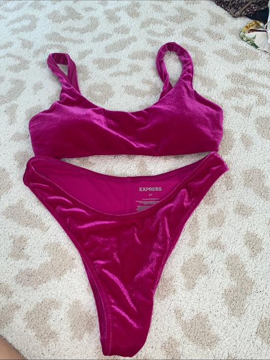 Express Other - Express Velvet Bikini Set - Magenta